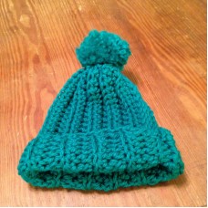 Chunky Slouchy Pom Pom Hat Hand crocheted teen and women  Blue  eb-48535512